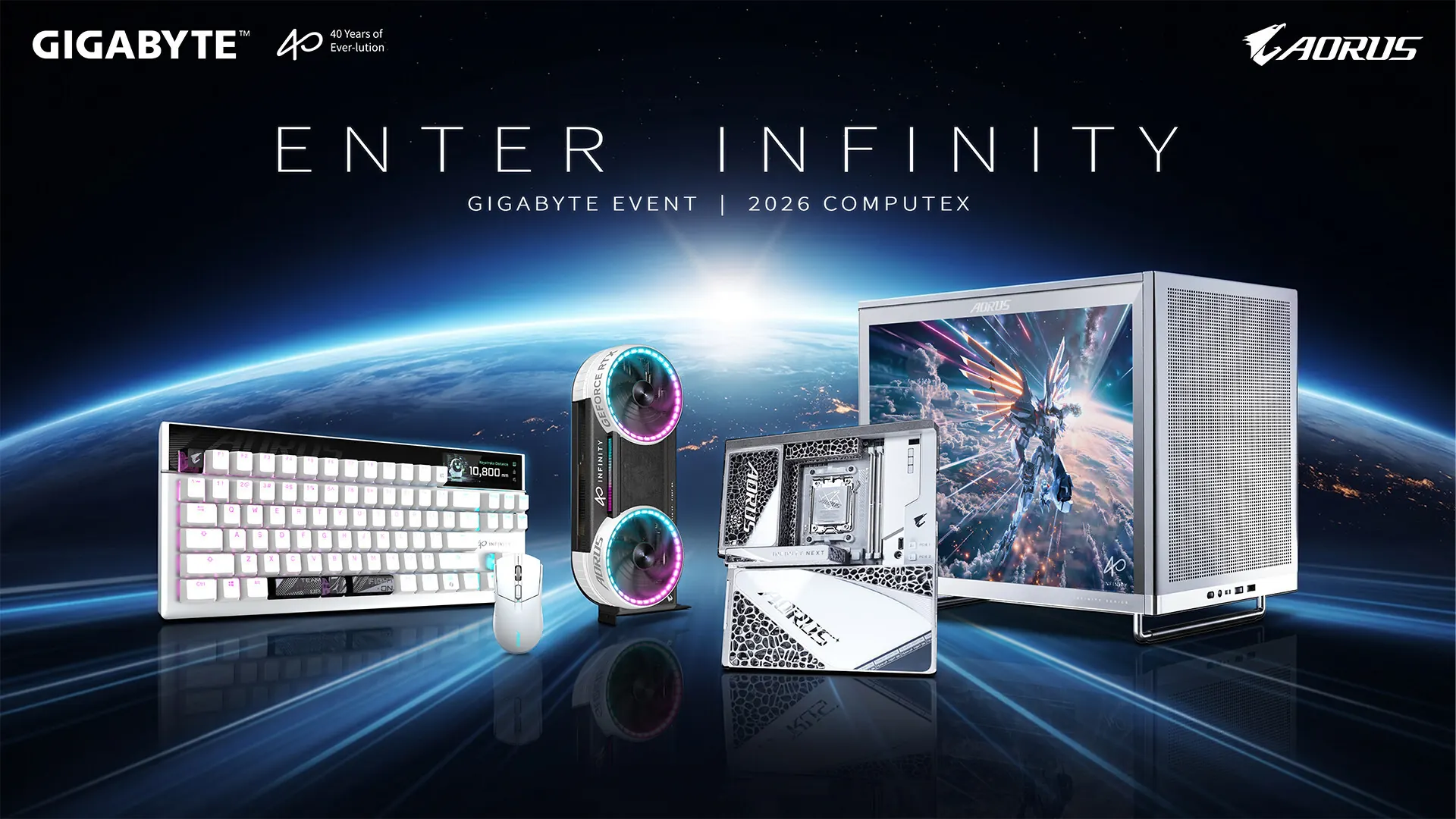 GIGABYTE'ın COMPUTEX 2026 ürün ailesini gösteren resmî tanıtım görseli
