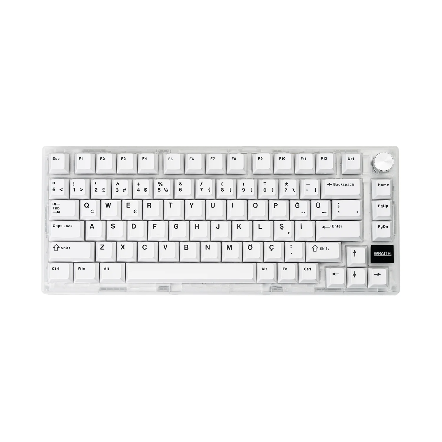 Türkçe tuş başlıklı Phantom White Wraith W75 V2 klavye